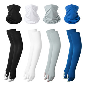 Cycling Arm Sleeves With <b>Neck</b> <b>Warmer</b> Breathable Anti Uv Protection For Outdoor Sports Unisex Adult Size - Product Image 4
