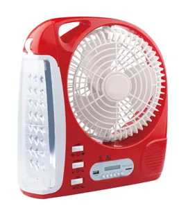 Acil usb şarj edilebilir fan FM radyo için led gece lambası ile güneş şarj portu cep telefonuna bağlanabilir