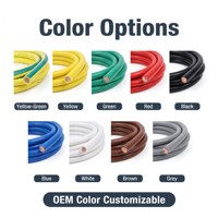 Kabel Las PVC Kuning-Hijau UL1015 1/0AWG 1*50.0 mm, Kawat Grounding Tembaga Murni 600V 105C