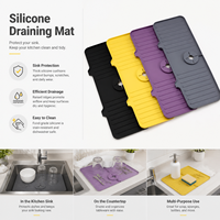 Tapis de protection anti-éclaboussures pour évier en silicone écologique, étanche, anti-poussière, pour robinet de cuisine, usage domestique - Vente chaude