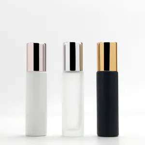 Custom 5ml 10ml 15ml glass round shoulder attar perfume oil roll on bottle parfum roller bottle with stainless steel roller ball
