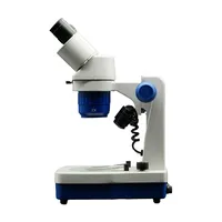 SCIEDU Binocular Dual Objective Stereo Microscope 10X-40X Optional WF10X Dual LED 360° Rotatable Head 100mm Teaching Microscope