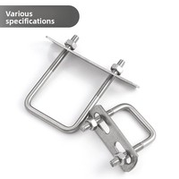 Clip de fixation carré en acier inoxydable 304, à angle droit, en forme de U, pour tuyau, support fixe, poli