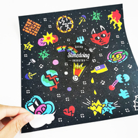 Autocollants Kawaii mignons et étincelants de corée, feuille d'autocollants pailletés à effet de Film arc-en-ciel en vinyle pour enfants