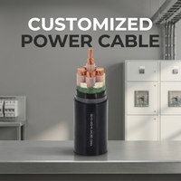 Cable de alimentación YJV aislado XLPE de 0,6/1kV, cobre de alta temperatura ignífugo para distribución de edificios, transmisión Industrial