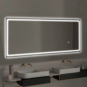 Modern Rectangular Frameless <strong>Silver</strong> Hotel <strong>Bathroom</strong> LED Wall &amp; Floor Stand Full-Body Length <strong>Mirror</strong> with Lights - Product Image 3