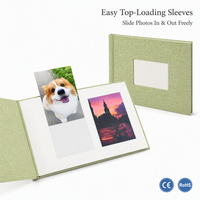 Album photo en lin pour archivage, avec fenêtre carrée ouverte, pochettes PET non collantes, 40 photos pour impressions instantanées de 6 pouces, cadeau