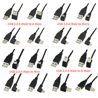 Cable USB 2.0 Tipo B Macho a Macho en Ángulo Recto/Izquierdo de 30cm, con Cubierta de PVC Trenzada, para Impresora/Escáner, Cable de 90 Grados