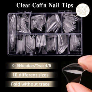 Gran oferta 600 unids/caja <span class=keywords><strong>de</strong></span> plástico ABS transparente Natural <span class=keywords><strong>de</strong></span> lujo <span class=keywords><strong>Ballet</strong></span> cubierta completa <span class=keywords><strong>puntas</strong></span> <span class=keywords><strong>de</strong></span> uñas postizas acrílicas largas para extensión - Product Image 6
