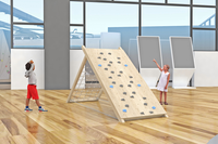 Structure murale d'escalade portable et réglable en bois pour enfants, double face, pour jardin, parc sportif, parc d'attractions, usage intérieur/extérieur à domicile