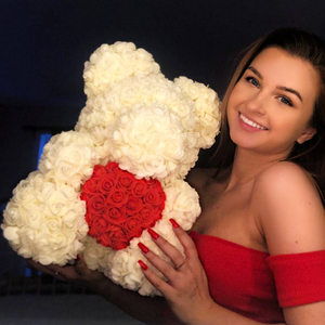 40Cm Màu Đỏ Gấu Bông Của Hoa Hồng Hoa Nhân Tạo Giáng Sinh Hộp Quà Tặng Cho Phụ Nữ Valentine Của Món Quà Ngày Gấu Sang Trọng - Product Image 6