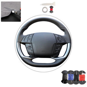 Housse de volant de voiture en cuir microfibre point à la main pour Citroen Grand <span class=keywords><strong>C4</strong></span> <span class=keywords><strong>Picasso</strong></span> Space <span class=keywords><strong>Tourer</strong></span> 2013-2019 2020 2021 2022 - Product Image 2