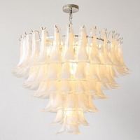 Lustre LED en verre nuage de style Murano, taille moyenne, pour villa, salon, chambre à coucher