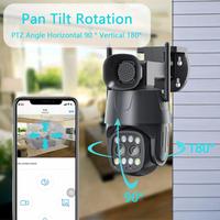 Caméra IP PTZ Camhi WiFi 4G avec zoom optique 10X, extérieure, 8MP, double objectif CMOS, sécurité, grand angle, vision nocturne, audio bidirectionnel, NVR