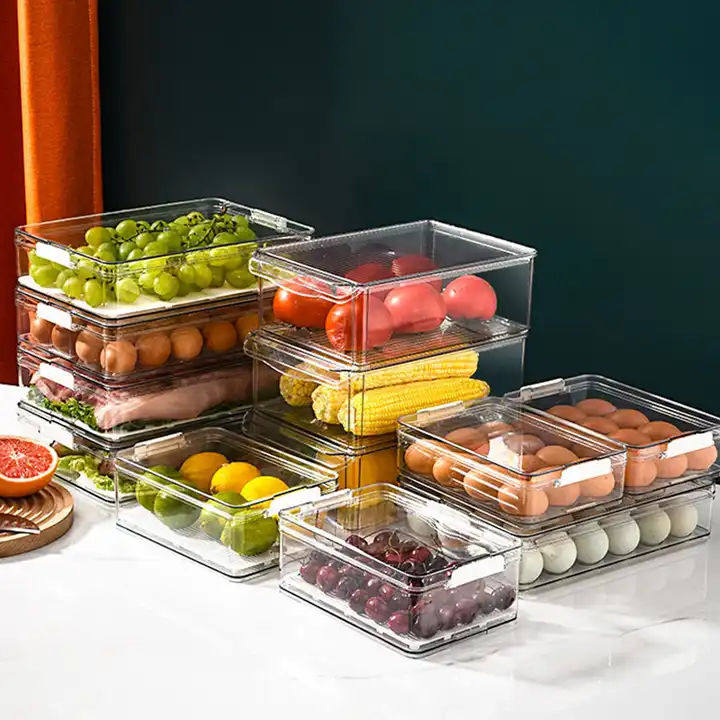 Clear Space Plastic Storage Bins Perfect Kitchen Pantry Fruit