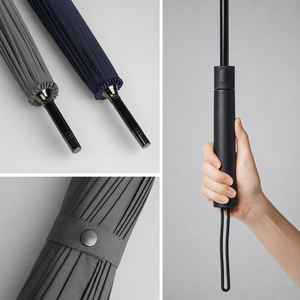 190T Pongee Fabric OEM UPF50+ UV Protective 24 Ribs <b>Windproof</b> 60mph Automatic Open Japanese Style Straight <b>Umbrella</b> With Logo - Product Image 3