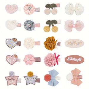 New Meiqun Korean Style Cartoon Star Fruit Hairpin 8206 Princess <b>Flower</b> Bow Side Clip <b>Sweet</b> Small Acetate Material 5x3.5cm Party - Product Image 5