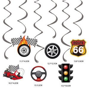 Bannière en papier à carreaux noir et blanc pour fête d'anniversaire, Diwali, thème course <span class=keywords><strong>F1</strong></span>, forme queue de poisson - Product Image 3