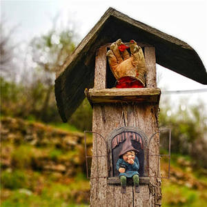 Statue de Nain Espiegle en Resine Peinte a la Main Figurine Decor Jardin Ornement Decoration Maison Cadeau Collection - Product Image 3