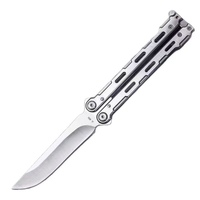 Couteau d'entraînement papillon en acier non affûté personnalisé pour la pratique, outil de camping et d'entraînement en extérieur