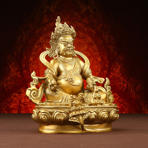 Copper World Yellow God of Wealth Statue Brass Handmade Figure Office Home Decor - Product Image 2
