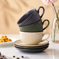 Tasse à café et soucoupe en céramique de citrouille de Style rétro Offre Spéciale ensemble tasse à latte de Style mignon Unique pour le bureau à domicile