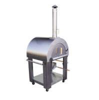 Four à pizza extérieur commercial au bois en acier inoxydable, autoportant, avec cheminée pour restaurant