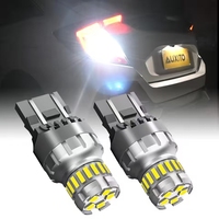 2 ampoules LED T20 7443 T10 rouges W21/5W 7440 W21W pour feux arrière, feux de freinage, feux de recul, 6500K blanc super lumineux 12V