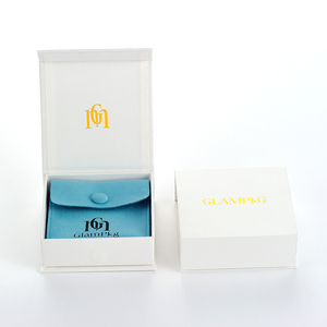 GLAMPKG Printed LOGO <b>Magnetic</b> Closure Jewellery Gift Paper Box Luxury Folding <b>Magnetic</b> Jewelry <b>Button</b> Pouch Packaging - Product Image 4