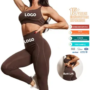 Neue Push-up-Yoga-Anzug hochwertige Sport bekleidung Gesäß hoch taillierte atmungsaktive Yoga-Hosen-Sets unterstützen benutzer definierte Yoga-Set