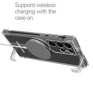 Caricatore magnetico senza fili compatibile chiara custodia per telefono antiurto con cavalletto per <span class=keywords><strong>iPhone</strong></span> 16 15 14 Pro Max