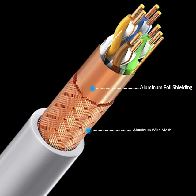 Double Shielded CAT5 Network Cable 100m PVC Oxygen-Free Copper Eight-Conductor Twisted Pair Home Monitoring Broadband Connection