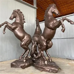 야외 금속 장식 동물 말 청동 동상 현대 디자인 청동 말 조각 점프 말 조각