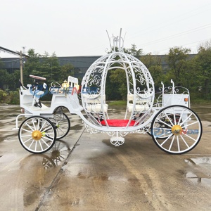 Élégante Voiture Électrique à Quatre Roues Style Européen, Carrosse Citrouille Blanc Personnalisé pour Princesse, Film Automobile, Parc d'Attractions - Product Image 2