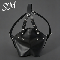 Harnais BDSM, Gag buccal, Masque de tête réglable en cuir PU imperméable, Capuche érotique fétichiste, Muselières SM, Jouets sexuels pour couples