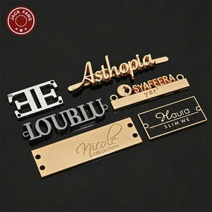 JACK FANG Metal Garment Labels 3D Embossed Logo Rectangle Shape Custom Brand <b>Name</b> <b>Tags</b> for Clothing Accessories - Product Image 4