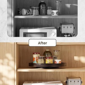 Rotating Wooden Tray Round 4-7 Compartments <b>Kitchen</b> Storage Shelf For Spices And Food Standing Type - Product Image 1