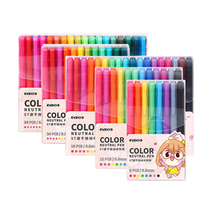 2025 superventas 8 12 <span class=keywords><strong>18</strong></span> 24 36 colores bolígrafos de Gel 0,5mm bolígrafos de plástico Simple listo Stock material de papelería escolar - Product Image 6