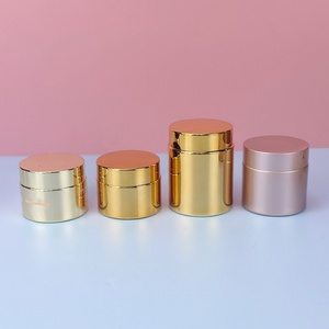 Luxury Electroplated Gold Glossy Glass Jar 50g Cosmetic <b>Container</b> Lip Balm Body Butter Eye Face Cream Empty Packaging Cream Jar - Product Image 3