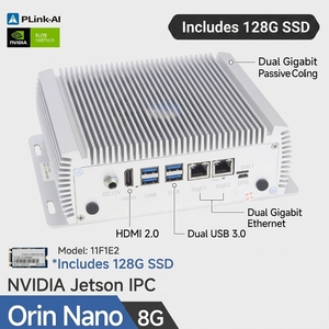 Factory Robotics Edge Controller PLink 11F1E2-ONO8G-SSD128 AI Industrial <b>Computing</b> Box With Jetson Orin Nano 8G Module High-Perf - Product Image 2