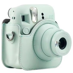 Estuche para cámara <span class=keywords><strong>Fuji</strong></span> <span class=keywords><strong>Instax</strong></span> <span class=keywords><strong>Mini</strong></span> 12, bolsa de cuero PU con bolsillo y correa de hombro ajustable - Product Image 1