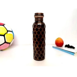 Bouteille d'eau en cuivre pur de longue durée avec ouverture large pour un remplissage et un nettoyage faciles, parfaite pour le sport et les voyages, disponible au meilleur prix - Product Image 1