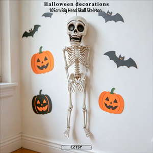 Teschio Gigante da 105 cm, Scheletro Decorativo di Halloween, Oggetto Horror con Articolazioni <span class=keywords><strong>Mobili</strong></span>, Decorazione per Casa Stregata - Product Image 3