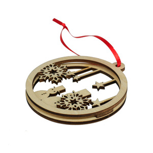 Bola de <span class=keywords><strong>Navidad</strong></span> Adornos colgantes Ángel de <span class=keywords><strong>madera</strong></span> doble capa muñeco de nieve colgante de <span class=keywords><strong>Navidad</strong></span> para decoración de árboles - Product Image 3