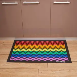 Tür gedruckt Logo Teppich Anti-Rutsch-Custom ized Heavy Duty Pvc Rainbow Branded Custom Gummi Tür matte