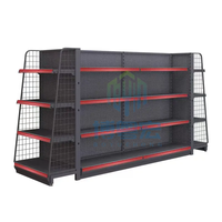 Étagère en bois double face robuste de conception Mini Mart pour l'affichage en magasin commercial et en supermarché, rayonnage de supermarché