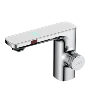 Gibo smart electric touchless infrared induction sensor bathroom sink water faucet glass top