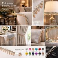 Chaîne de strass colorée en gros, garniture perlée en cristal pour bijoux, chaussures, sacs, accessoires de robe de mariée