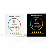 Support de table personnalisé en acrylique NFC avec double code QR pour promotion sur comptoir de restaurant