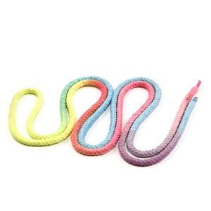 Good Quality Vintage Faded Round Rope Tie Dye Rainbow Cotton Shoelaces Sublimation Hoodies <b>Cord</b> - Product Image 5